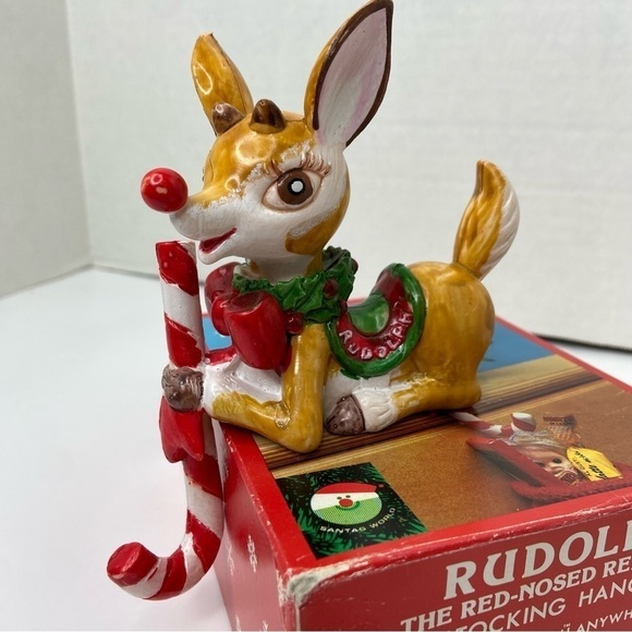 Kurt Adler Stocking Hanger Rudolph The Red-Nosed Reindeer 1983 Santas World - Picture 11 of 14